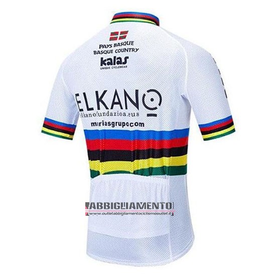 Abbigliamento UCI Mondo Campione Euskadi Murias 2020 Manica Corta e Pantaloncino Con Bretelle Bianco - Clicca l'immagine per chiudere
